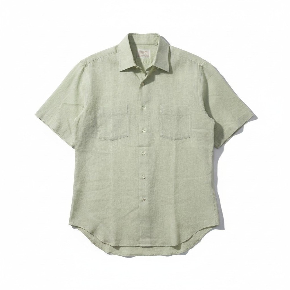Arrow Surrey Collection Vintage Mens Sage Green Short Sleeve Button Down Shirt